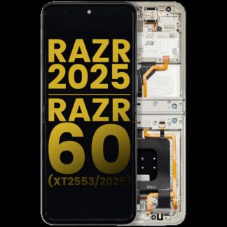 OLED Display mit Rahmen für Motorola Razr 2025 / Razr 60 (XT2553 / 2025) (professionell aufgearbeitet) (Lightest Sky)