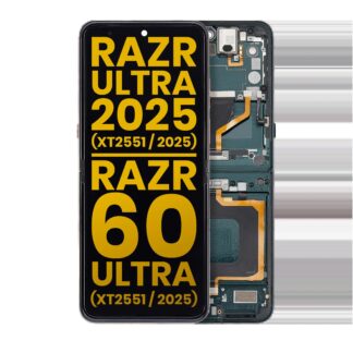OLED Display mit Rahmen für Motorola Razr Ultra 2025 (XT2551 / 2025) / Razr 60 Ultra (XT2551 / 2025) (professionell aufgearbeitet) (Scarab)