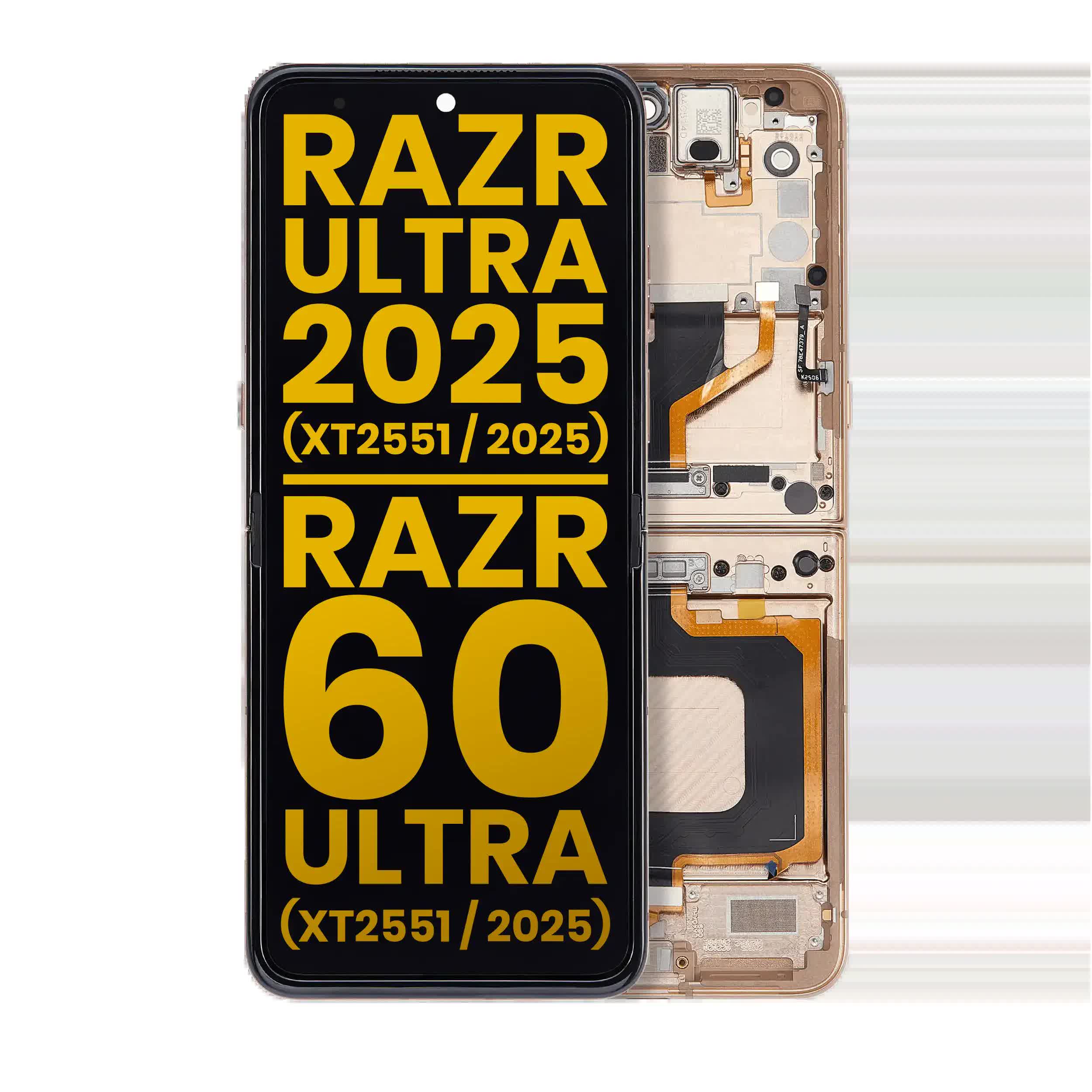 OLED Display mit Rahmen für Motorola Razr Ultra 2025 (XT2551 / 2025) / Razr 60 Ultra (XT2551 / 2025) (professionell aufgearbeitet) (Mountain Trail)