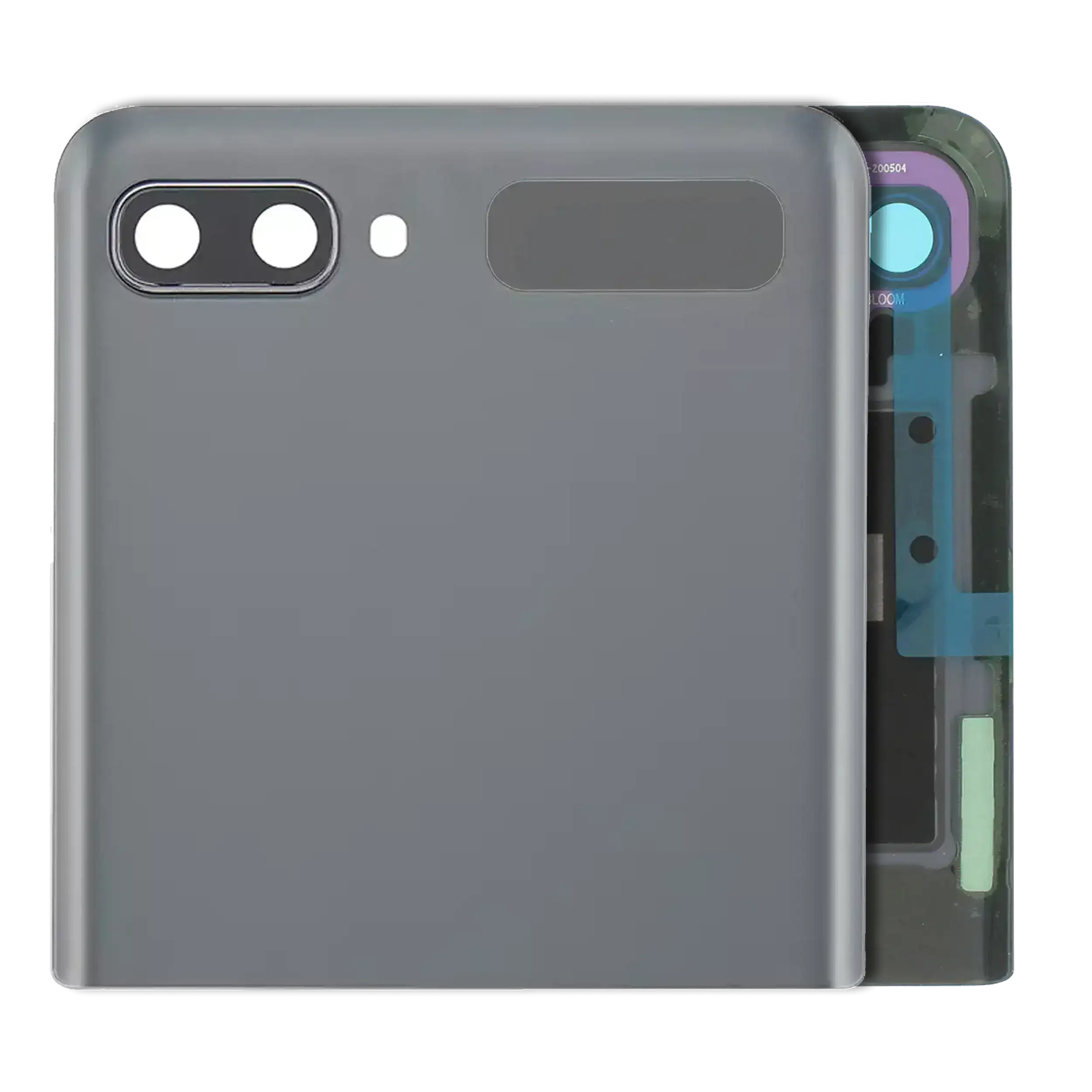 Inner OLED Display mit Rahmen für Samsung Galaxy Z Flip 5G (F707) (professionell aufgearbeitet) (Mirror Black) – Bild 2