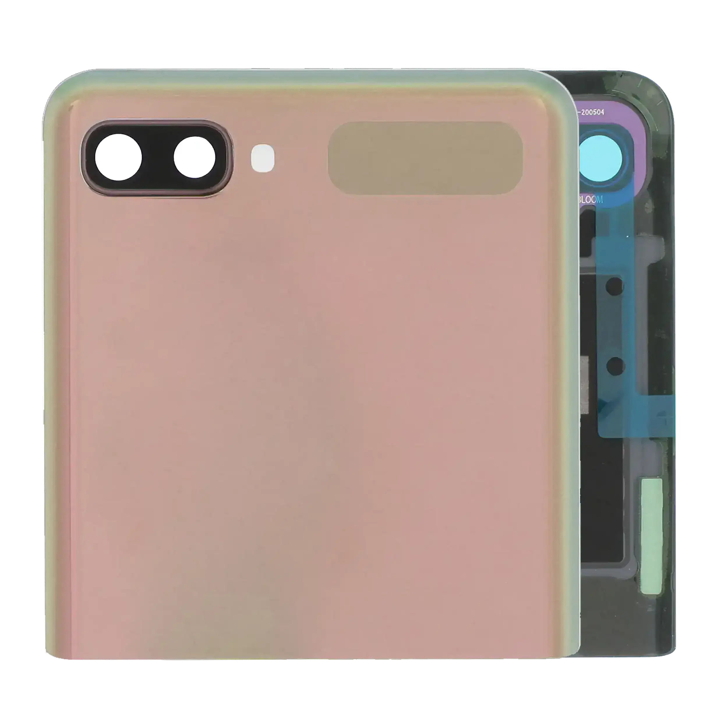 Inner OLED Display mit Rahmen für Samsung Galaxy Z Flip 5G (F707) (professionell aufgearbeitet) (Mirror Black) – Bild 4