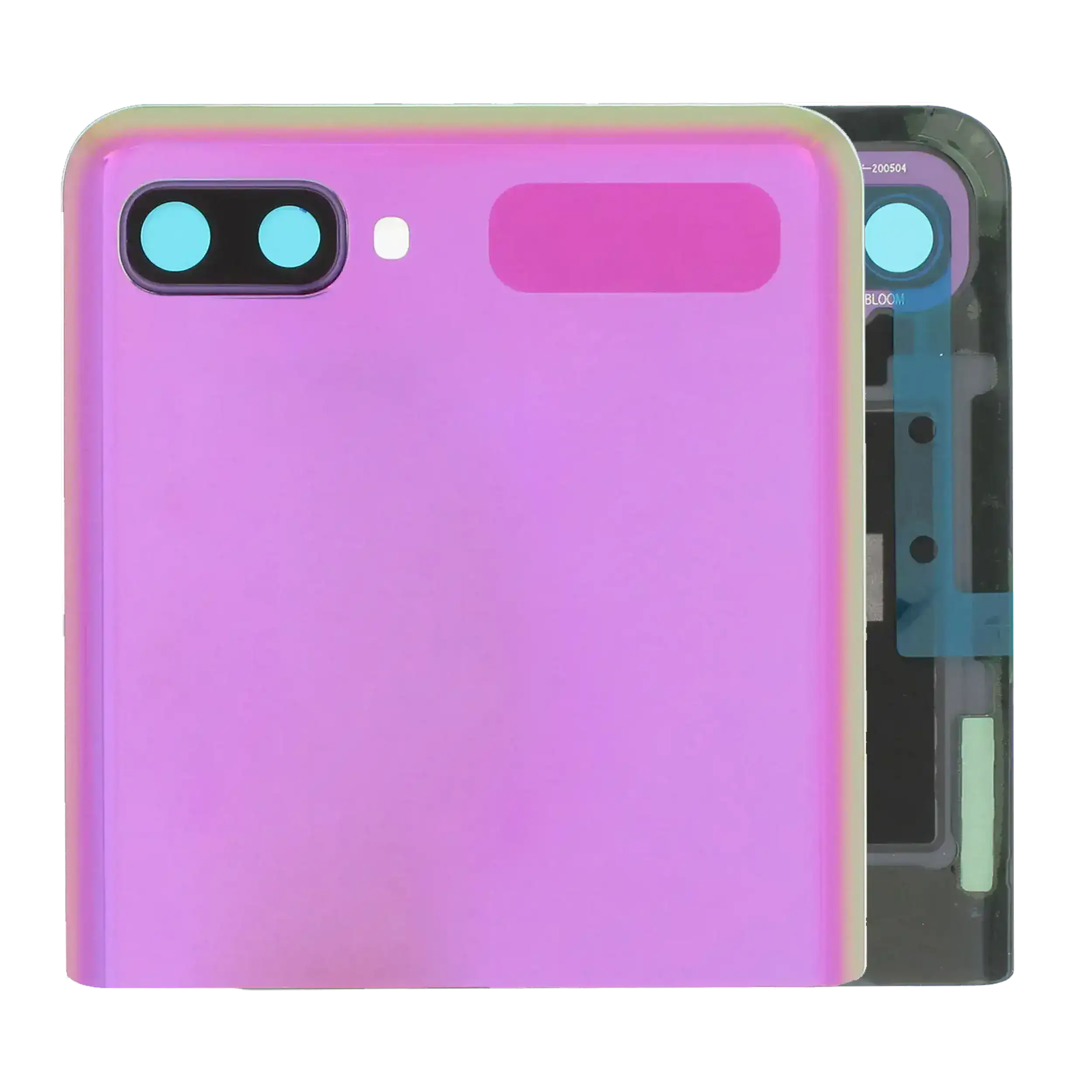 Inner OLED Display mit Rahmen für Samsung Galaxy Z Flip 5G (F707) (professionell aufgearbeitet) (Mirror Black) – Bild 5