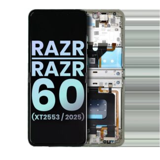 OLED Display mit Rahmen für Motorola Razr / Razr 60 (XT2553 / 2025) (Original) (Lightest Sky)