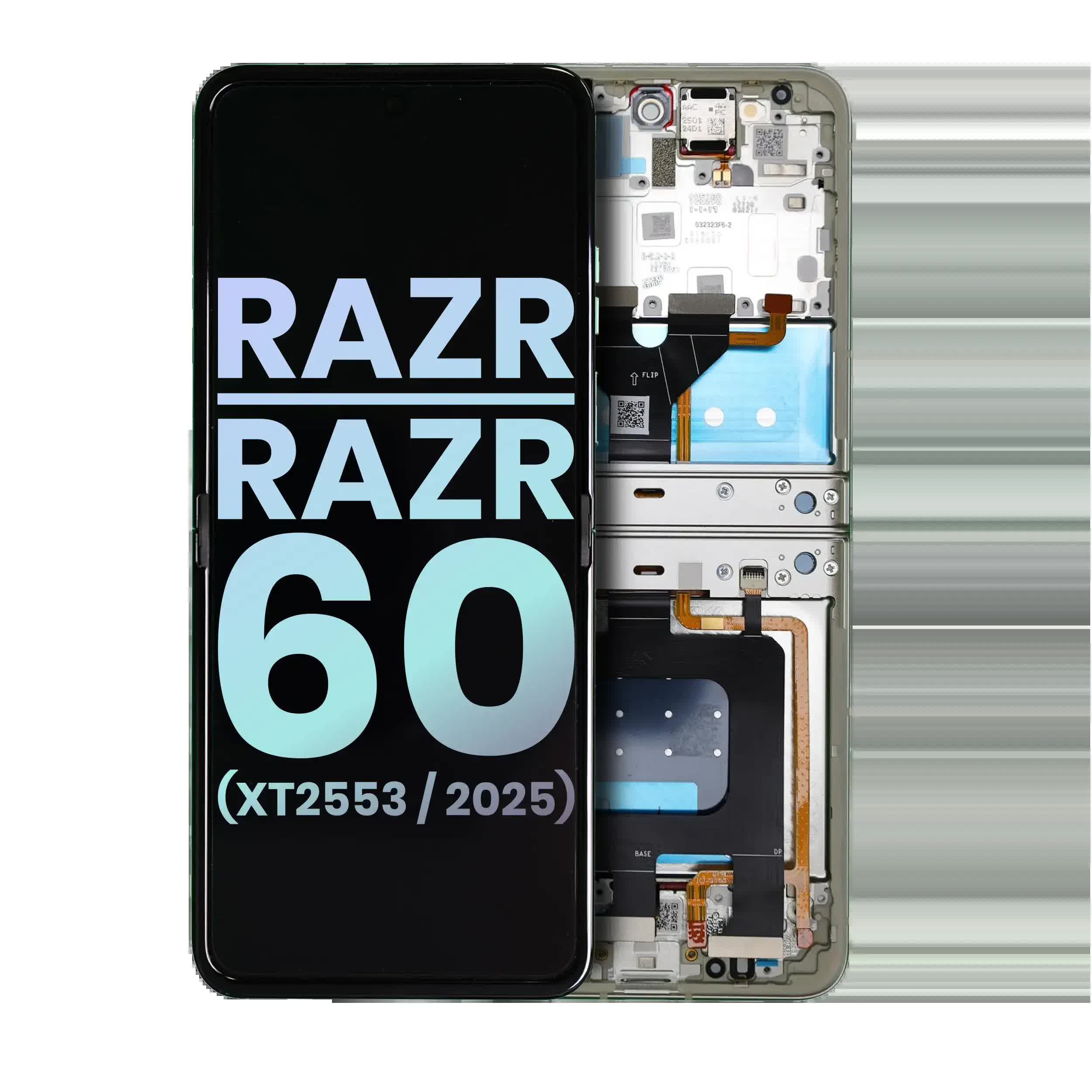 OLED Display mit Rahmen für Motorola Razr / Razr 60 (XT2553 / 2025) (Original) (Lightest Sky)