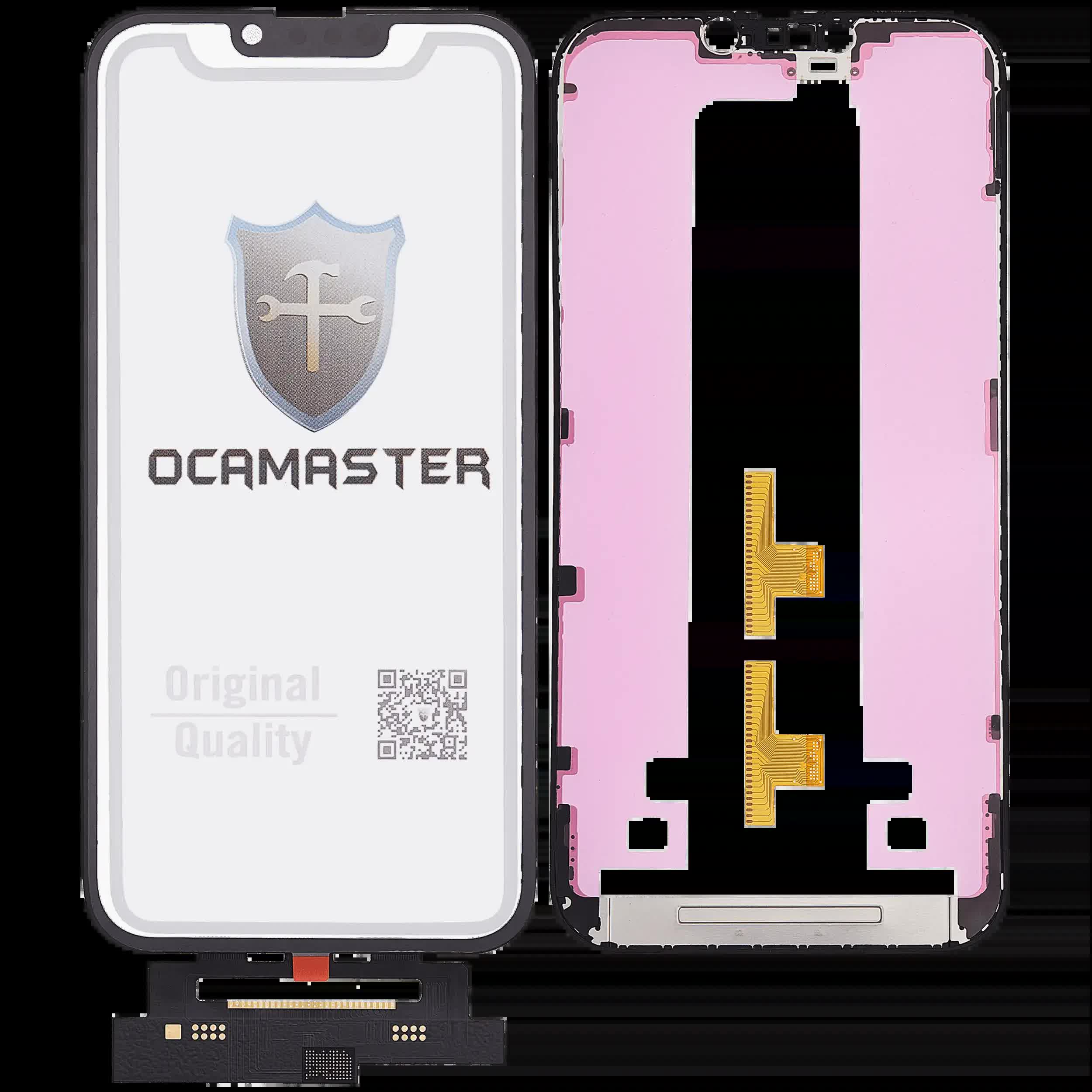 4 in 1 Short Flex (Touchscreen-Digitizer Touch mit Glas + OCA + Rahmen vormontiert) für iPhone 14 Plus (OCA Master)