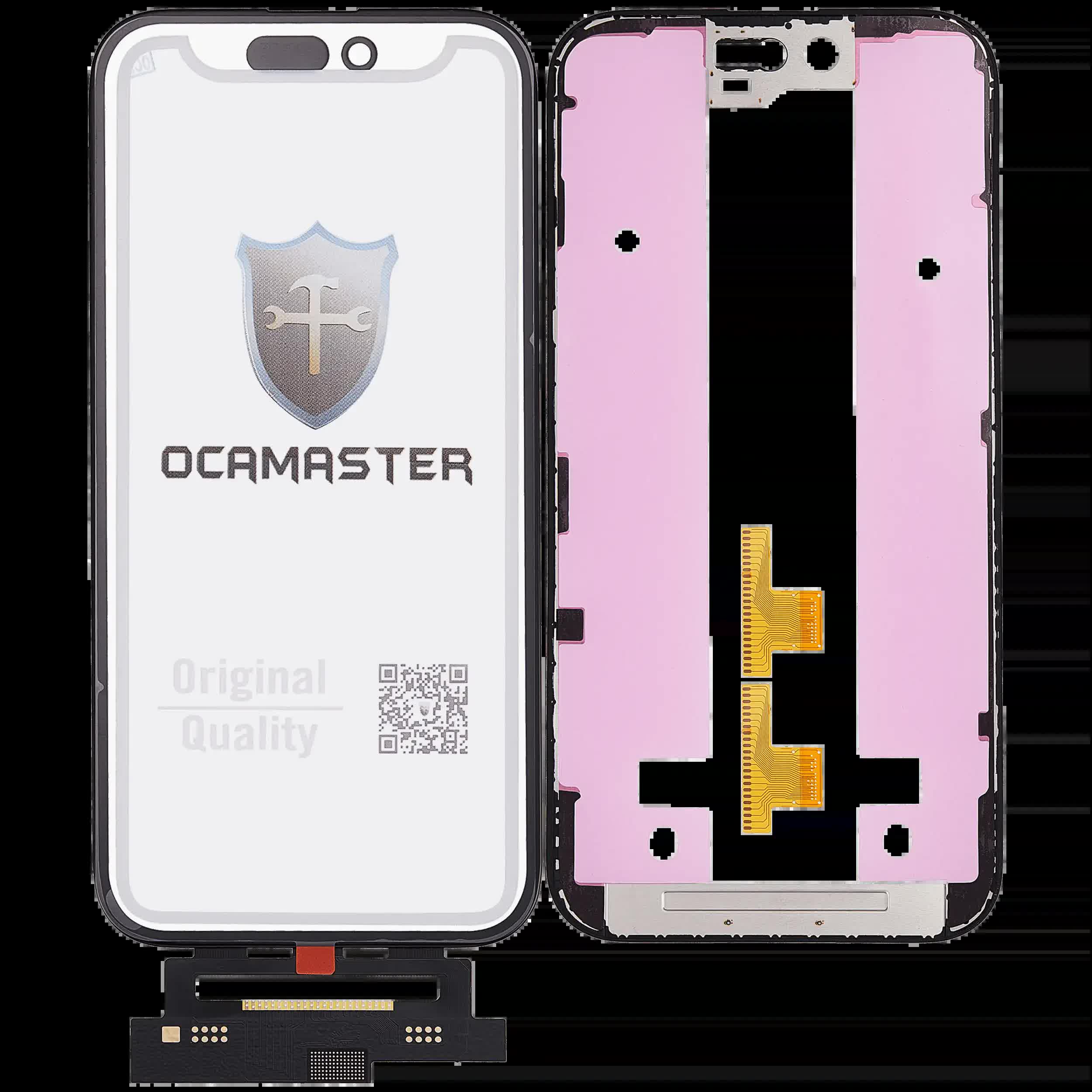 4 in 1 Short Flex (Touchscreen-Digitizer Touch mit Glas + OCA + Rahmen vormontiert) für iPhone 15 (OCA Master)