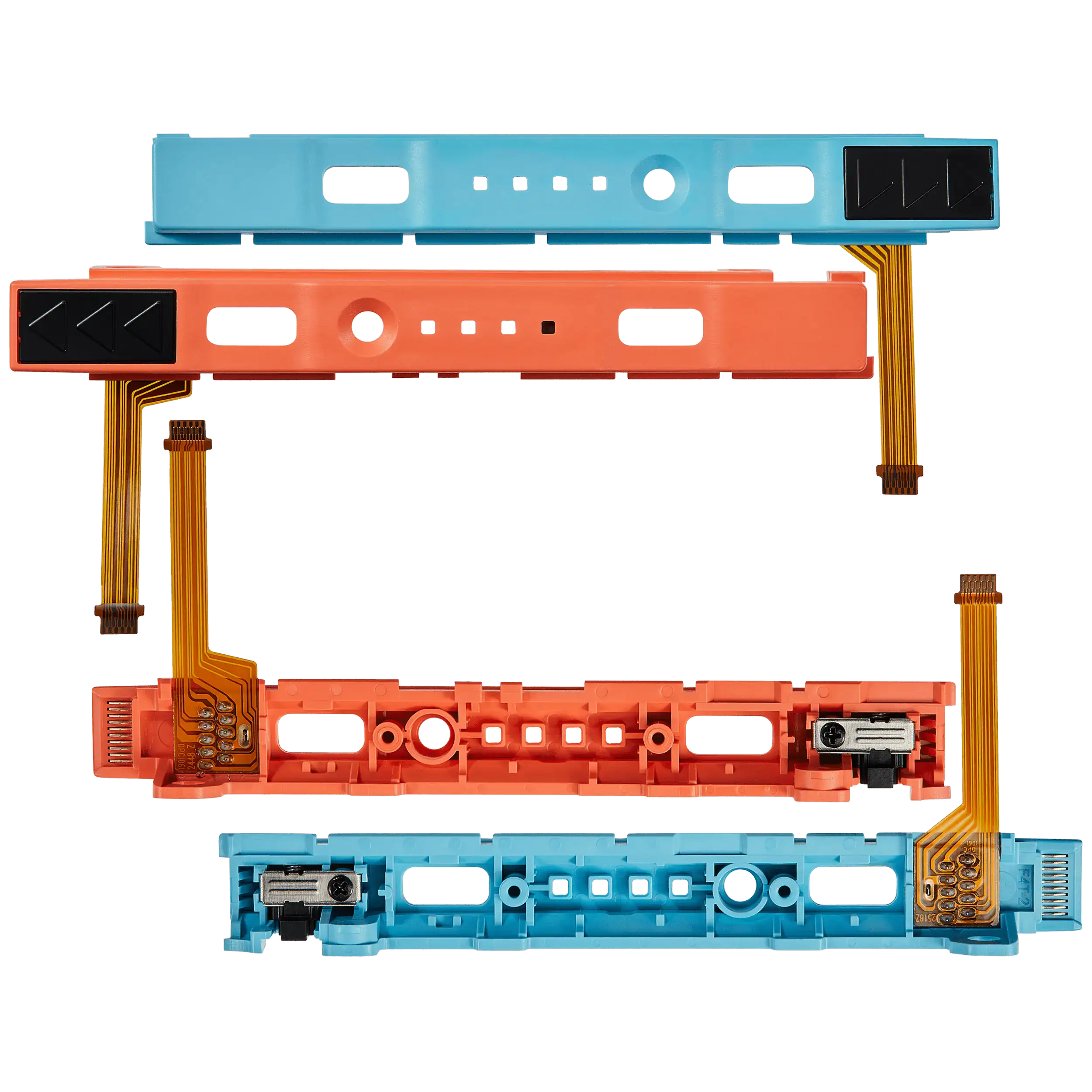 Plastic Rail (rechts+links) mit Flexkabel für Nintendo Switch 2 (Blue/ Orange) – Bild 2