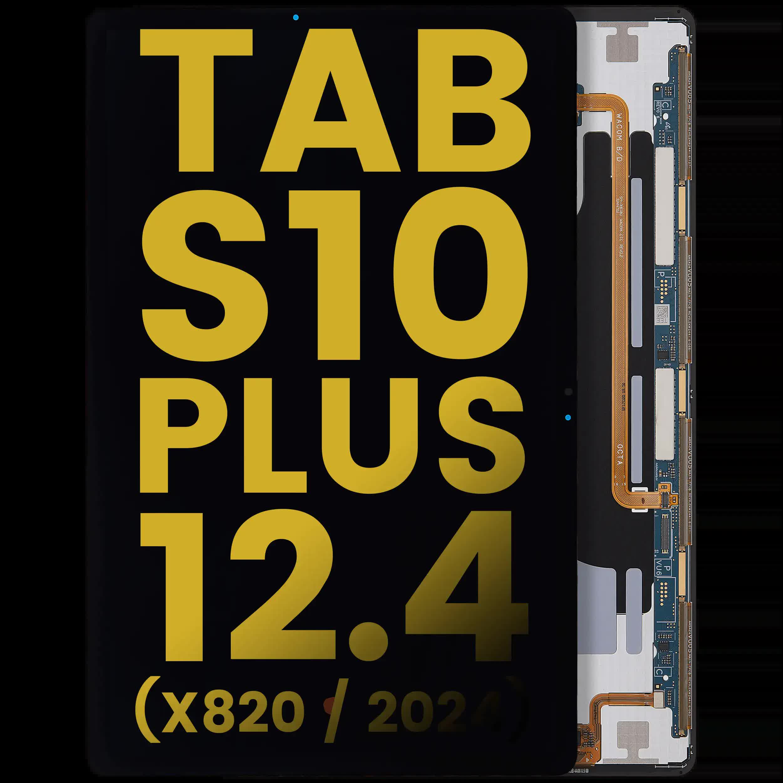 OLED Display ohne Rahmen für Samsung Galaxy Tab S10 Plus 12.4" (X820 / X826) (2024) (professionell aufgearbeitet) (Black (Schwarz))