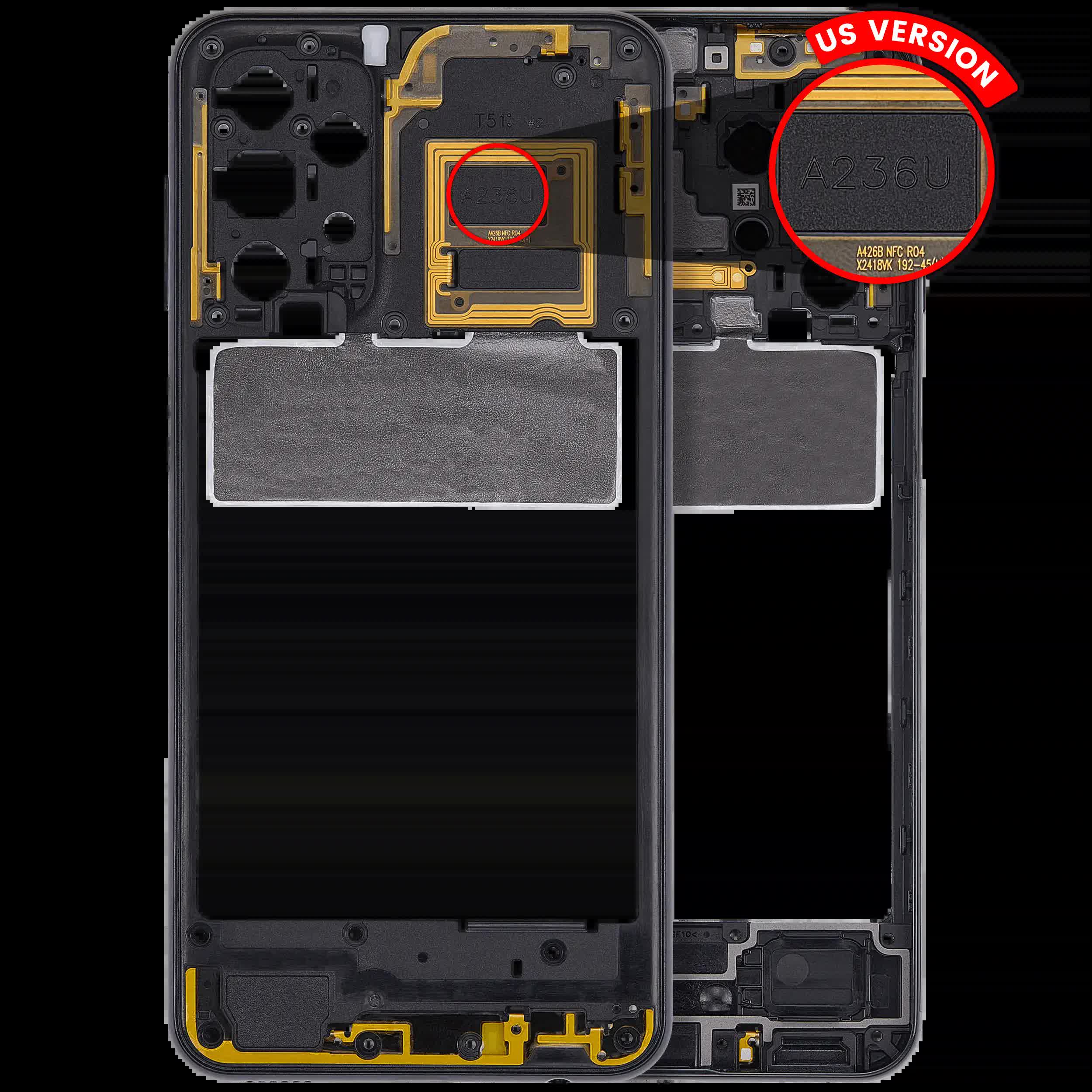 Mittelrahmen für Samsung Galaxy A23 5G (A236U / 2022) (US-Version) (Black (Schwarz))