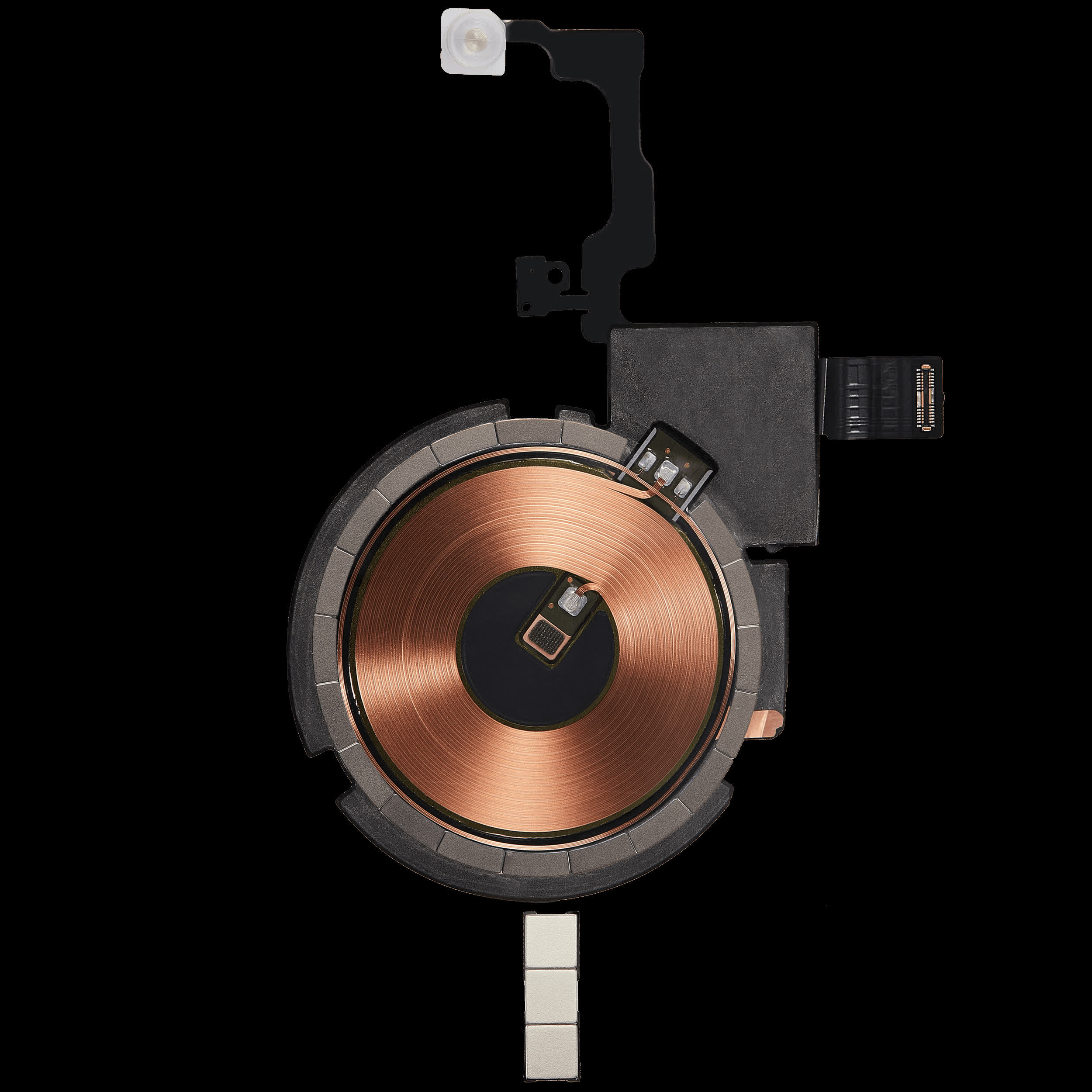 kabelloses NFC-Laden Flex mit Power & Volume Flex vormontiert für iPhone 15 Pro Max (ausgebautes Originalteil)