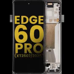 OLED Display mit Rahmen für Motorola Edge 60 Pro (XT2507 / 2025) (professionell aufgearbeitet) (Shadow)
