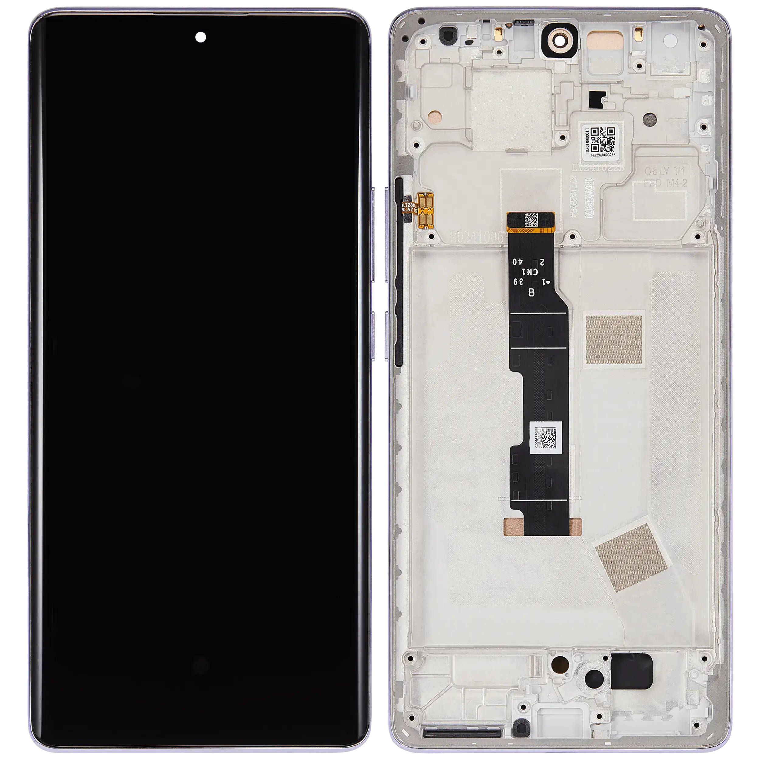 OLED Display mit Rahmen für Xiaomi Redmi Note 14 Pro 4G (professionell aufgearbeitet) (Aurora Purple) – Bild 2