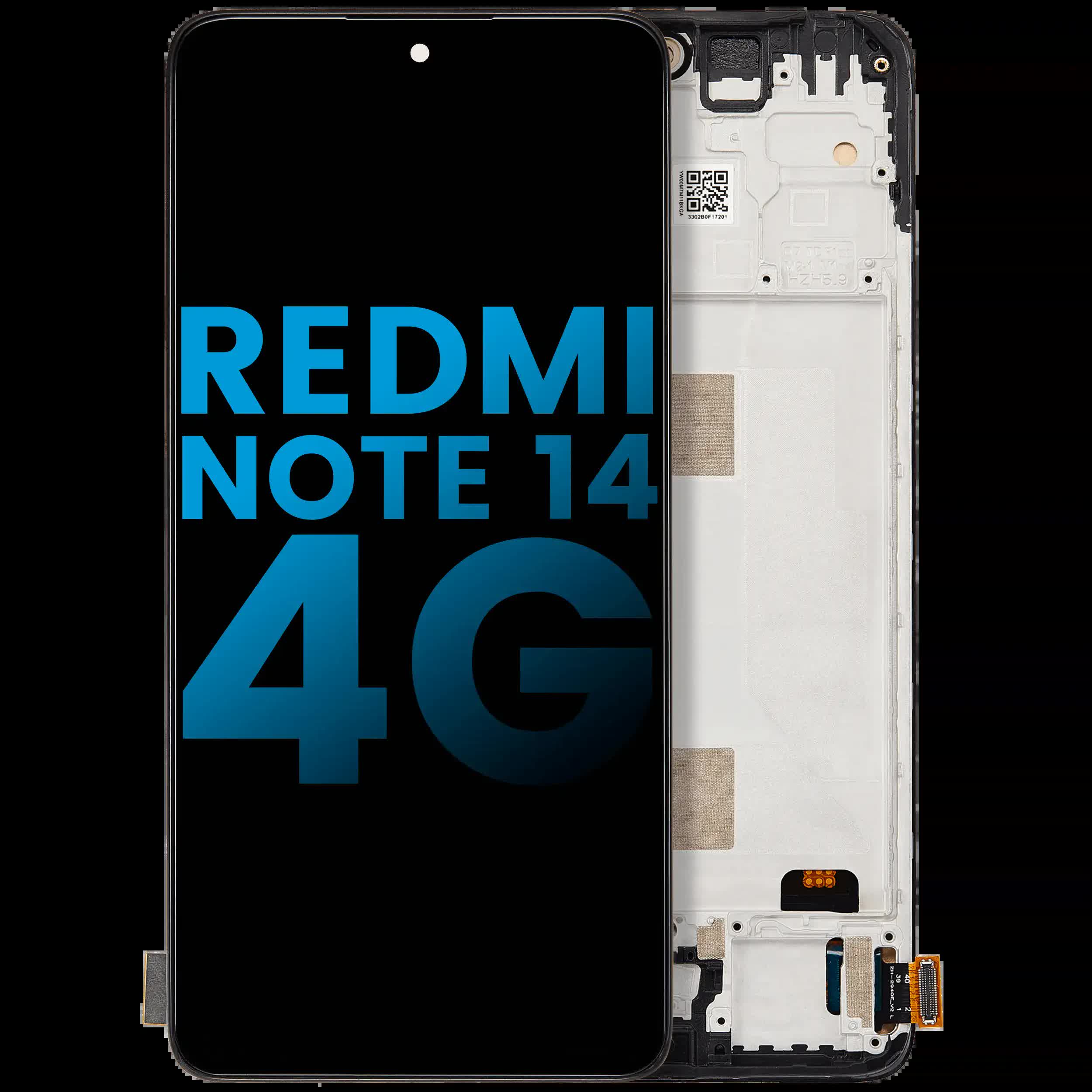 LCD Display mit Rahmen für Xiaomi Redmi Note 14 4G (International Version) (Aftermarket: Incell)