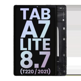 LCD Display mit Rahmen für Samsung Galaxy Tab A7 Lite 8.7" (2021) (T220) (WiFi Version) (Service Pack) (Black (Schwarz))