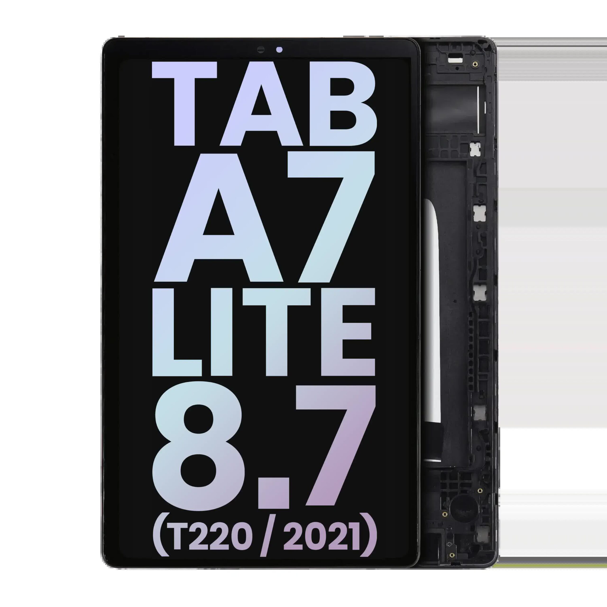 LCD Display mit Rahmen für Samsung Galaxy Tab A7 Lite 8.7" (2021) (T220) (WiFi Version) (Service Pack) (Black (Schwarz))