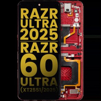 OLED Display mit Rahmen für Motorola Razr Ultra 2025 (XT2551 / 2025) / Razr 60 Ultra (XT2551 / 2025) (professionell aufgearbeitet) (Rio Red)