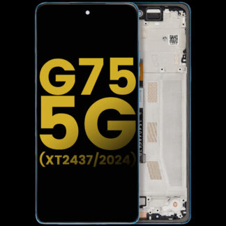 LCD Display mit Rahmen für Motorola Moto G75 5G (XT2437 / 2024) (professionell aufgearbeitet) (Aqua Blue)