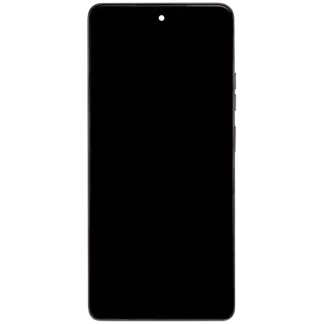 LCD Display mit Rahmen für Motorola Moto G75 5G (XT2437 / 2024) (professionell aufgearbeitet) (Charcoal Gray)