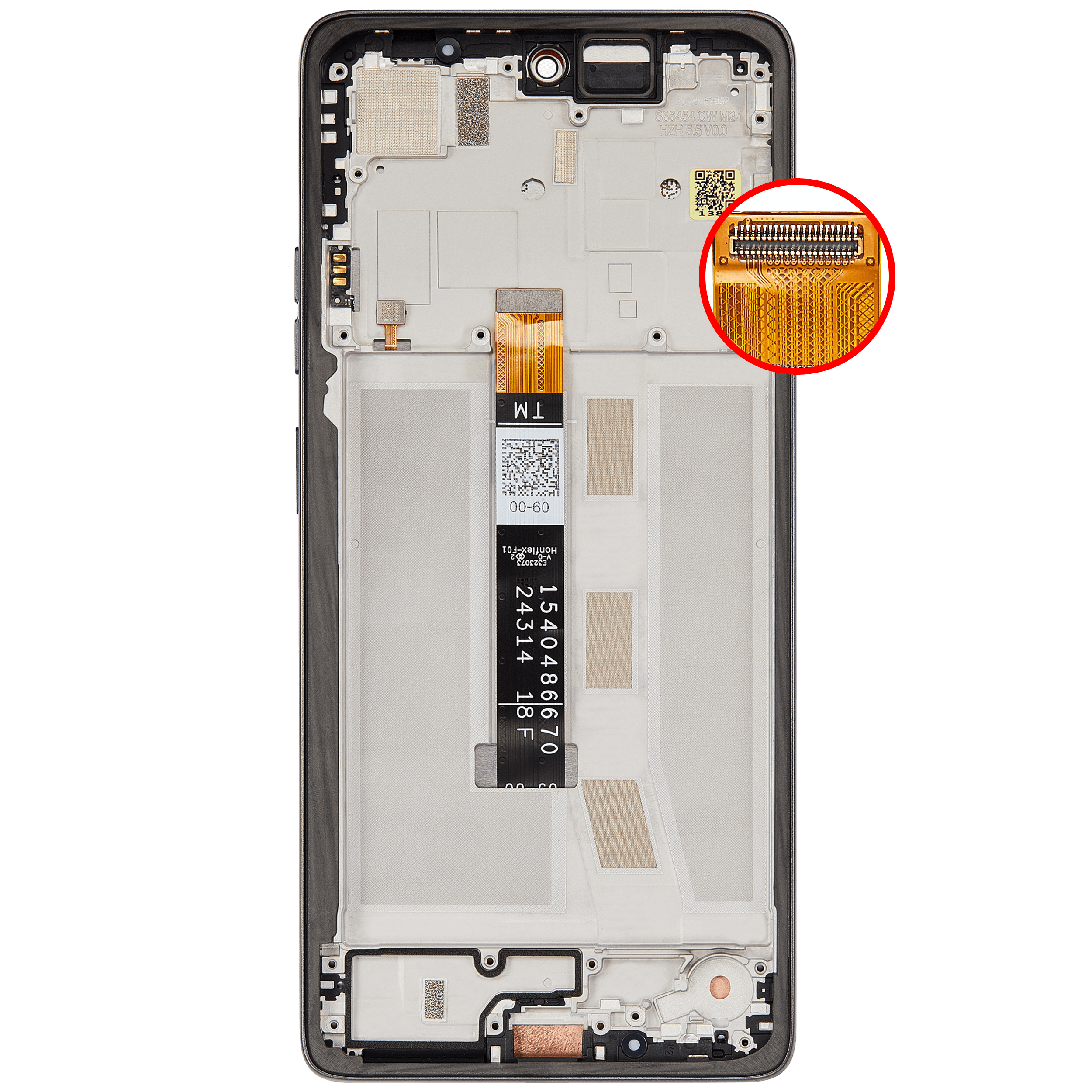 LCD Display mit Rahmen für Motorola Moto G75 5G (XT2437 / 2024) (professionell aufgearbeitet) (Charcoal Gray) – Bild 4