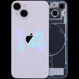 Rückglas mit MagSafe Magnet & NFC & Taschenlampen-Flexkabel für iPhone 14 (Service Pack) (Purple (Violett))