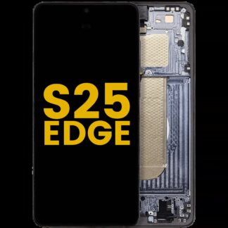 OLED Display mit Rahmen für Samsung Galaxy S25 Edge (professionell aufgearbeitet) (Titanium Jetblack)