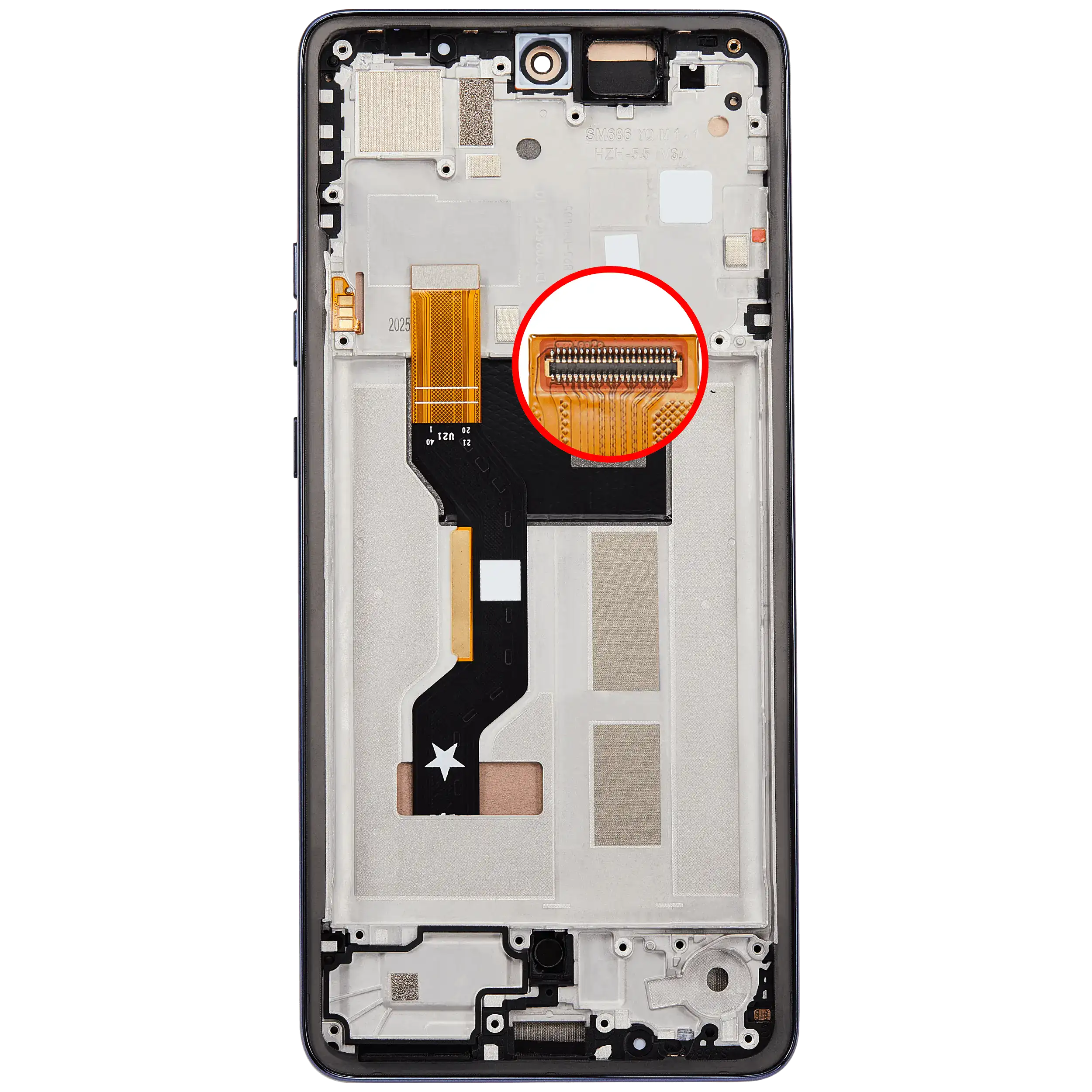 OLED Display mit Rahmen für Motorola Moto G86 / G86 Power 5G (XT2527 / 2025) (professionell aufgearbeitet) (Spellbound) – Bild 4
