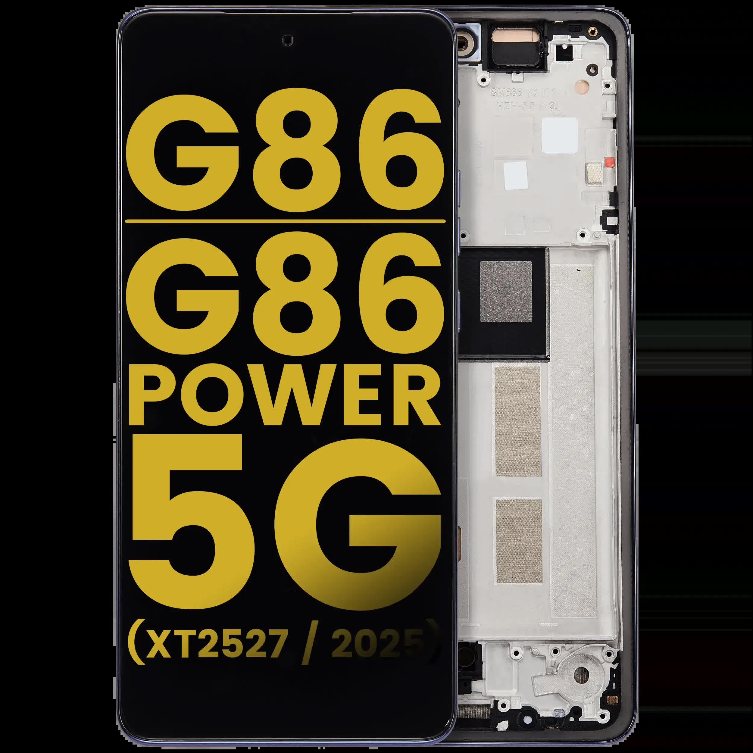OLED Display mit Rahmen für Motorola Moto G86 / G86 Power 5G (XT2527 / 2025) (professionell aufgearbeitet) (Spellbound)