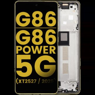 OLED Display mit Rahmen für Motorola Moto G86 / G86 Power 5G (XT2527 / 2025) (professionell aufgearbeitet) (Golden Cypress)