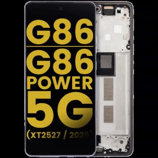 OLED Display mit Rahmen für Motorola Moto G86 / G86 Power 5G (XT2527 / 2025) (professionell aufgearbeitet) (Cosmic Sky)