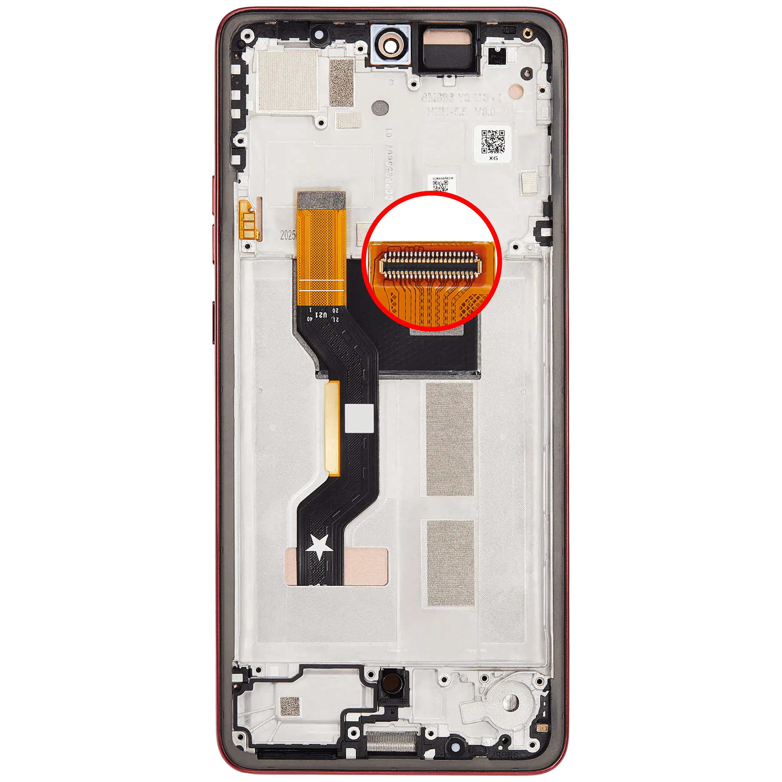 OLED Display mit Rahmen für Motorola Moto G86 / G86 Power 5G (XT2527 / 2025) (professionell aufgearbeitet) (Chrysanthemum) – Bild 4