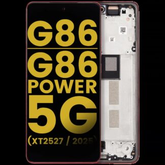 OLED Display mit Rahmen für Motorola Moto G86 / G86 Power 5G (XT2527 / 2025) (professionell aufgearbeitet) (Chrysanthemum)