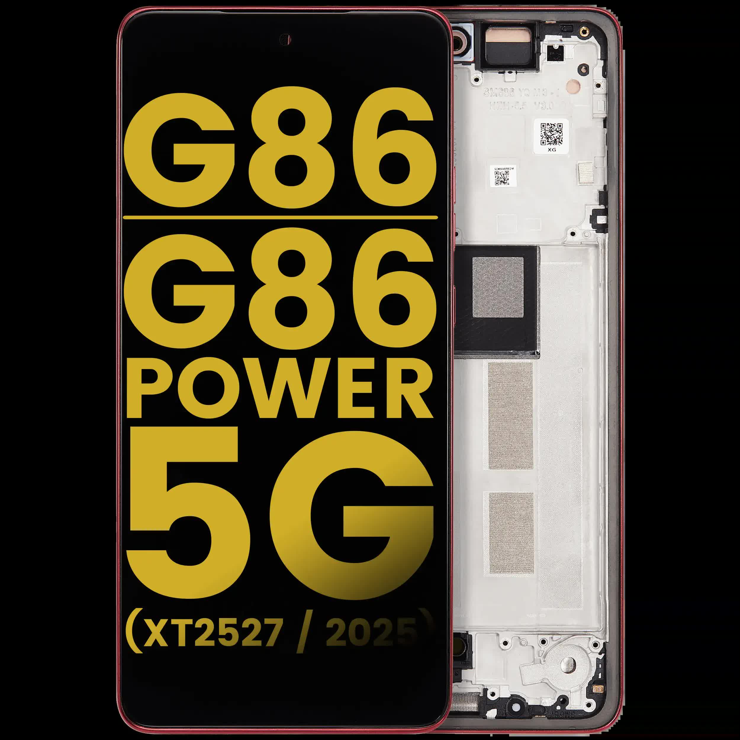 OLED Display mit Rahmen für Motorola Moto G86 / G86 Power 5G (XT2527 / 2025) (professionell aufgearbeitet) (Chrysanthemum)