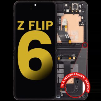 Inner OLED Display mit Rahmen für Samsung Galaxy Z Flip 6 (F741) (US & International) (professionell aufgearbeitet) (Black (Schwarz))