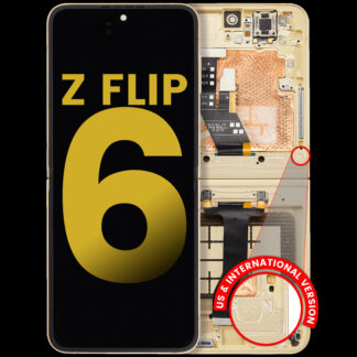 Inner OLED Display mit Rahmen für Samsung Galaxy Z Flip 6 (F741) (US & International) (professionell aufgearbeitet) (Yellow)