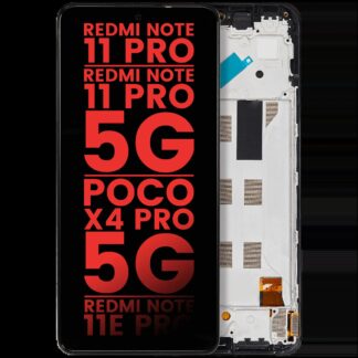 OLED Display mit Rahmen für Xiaomi Redmi Note 11 Pro / Note 11 Pro 5G / Xiaomi Poco X4 Pro 5G / Redmi Note 11E Pro (Aftermarket Plus)