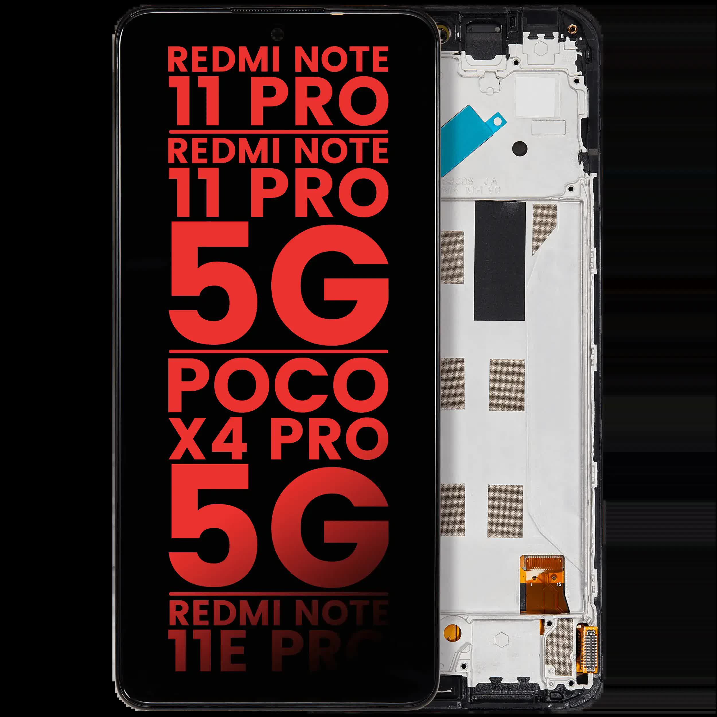 OLED Display mit Rahmen für Xiaomi Redmi Note 11 Pro / Note 11 Pro 5G / Xiaomi Poco X4 Pro 5G / Redmi Note 11E Pro (Aftermarket Plus)