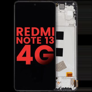 OLED Display mit Rahmen für Xiaomi Redmi Note 13 4G (Aftermarket Plus) (Midnight Black (Schwarz))