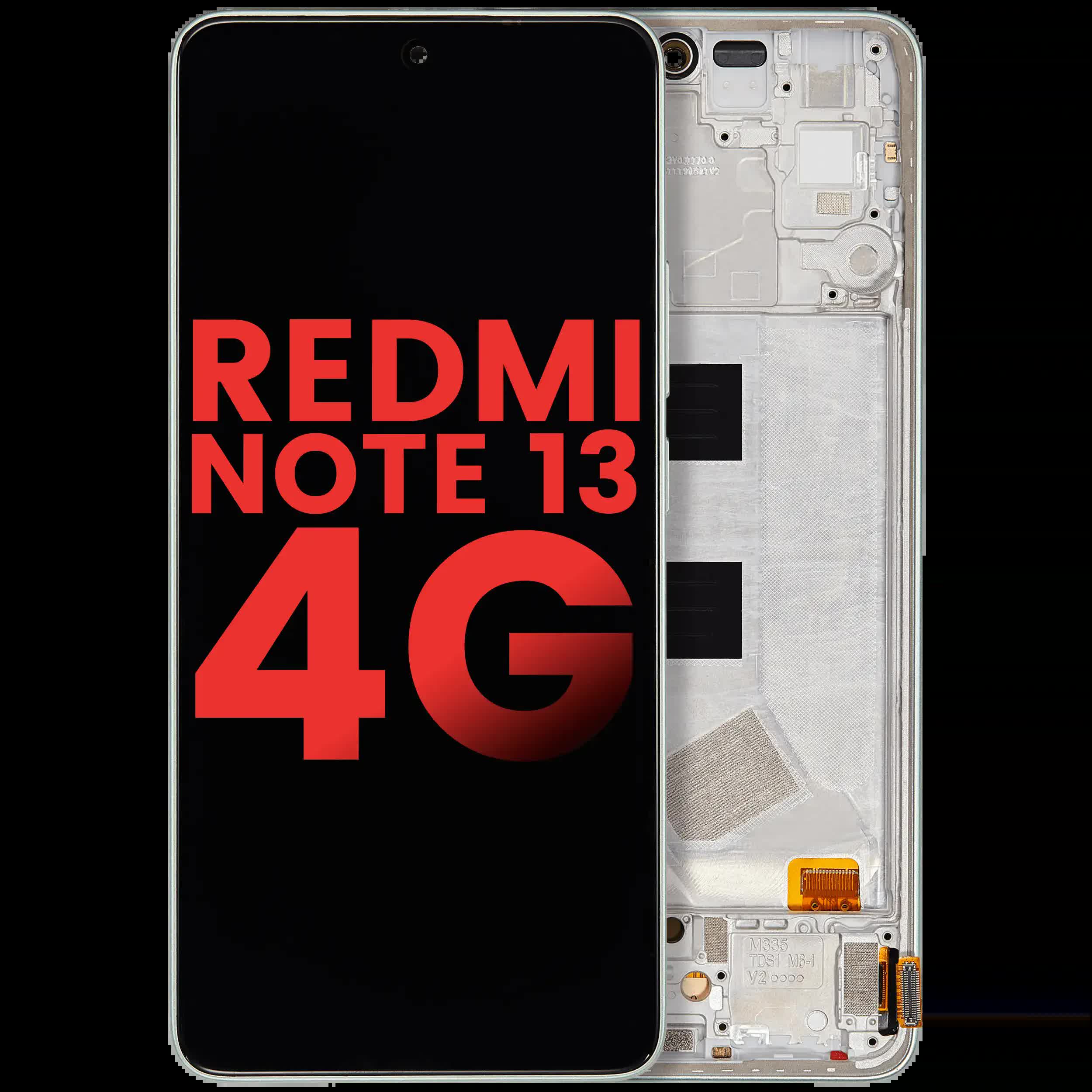 OLED Display mit Rahmen für Xiaomi Redmi Note 13 4G (Aftermarket Plus) (Mint Green)