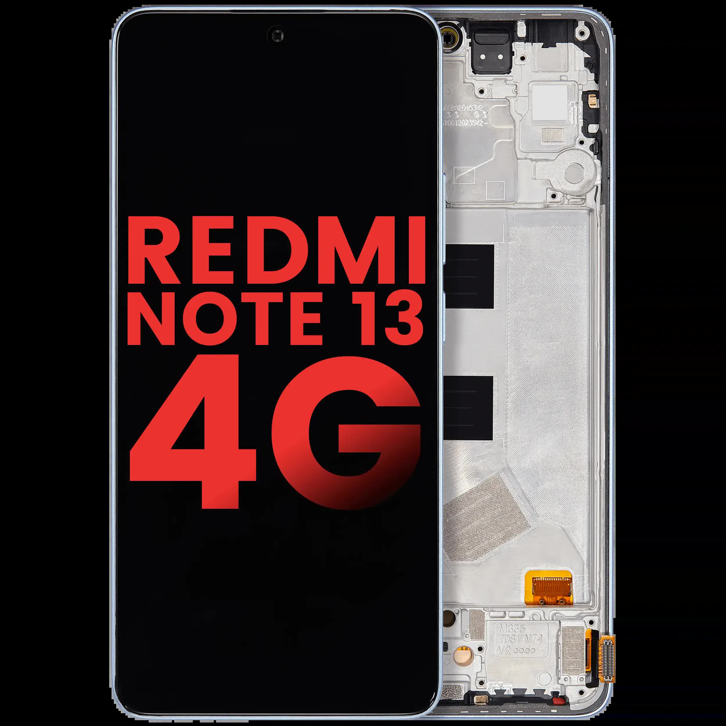 OLED Display mit Rahmen für Xiaomi Redmi Note 13 4G (Aftermarket Plus) (Ice Blue)
