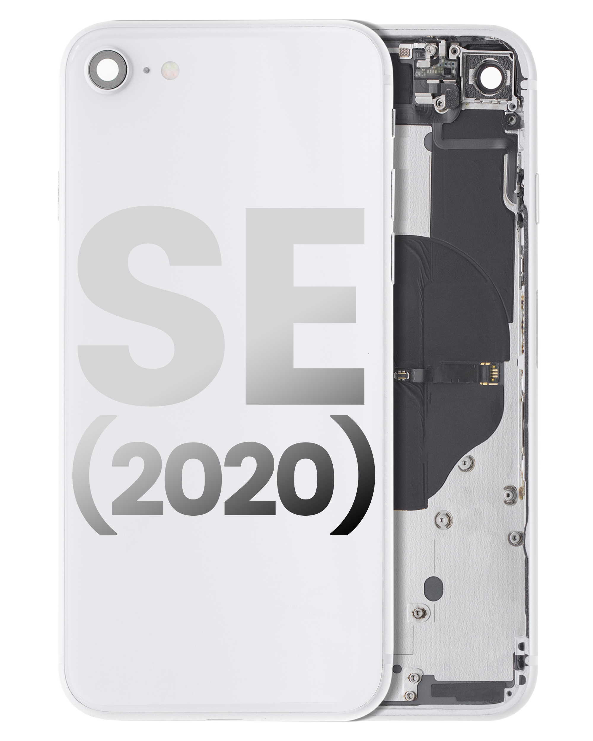 Rückgehäuse mit Ladebuchse Flex und Kleinteilen vormontiert für iPhone SE (2020) (ausgebautes Originalteil: Grade A) (Black (Schwarz)) – Bild 4
