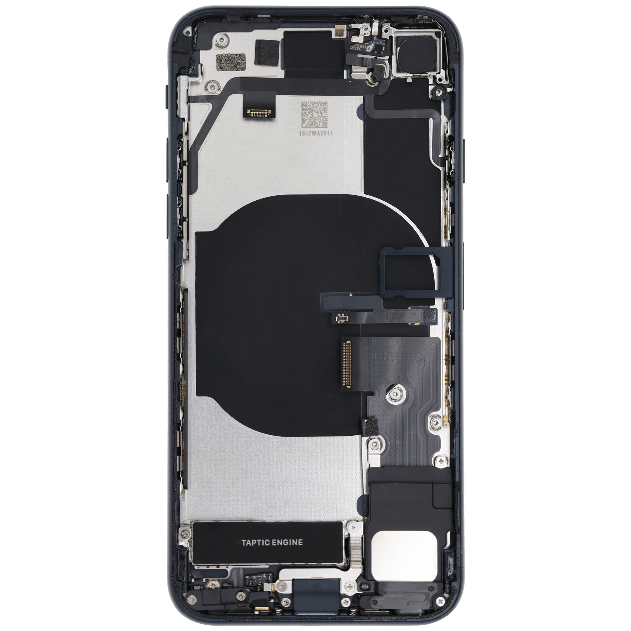 Rückgehäuse mit Ladebuchsen-Flex und Kleinteilen für iPhone SE (2022) (ausgebautes Originalteil: Grade A) (Midnight) – Bild 4