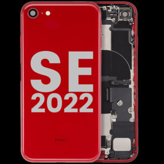 Rückgehäuse mit Ladebuchse Flex und Kleinteilen vormontiert für iPhone SE (2022) (ausgebautes Originalteil: Grade A) (Red (Rot))