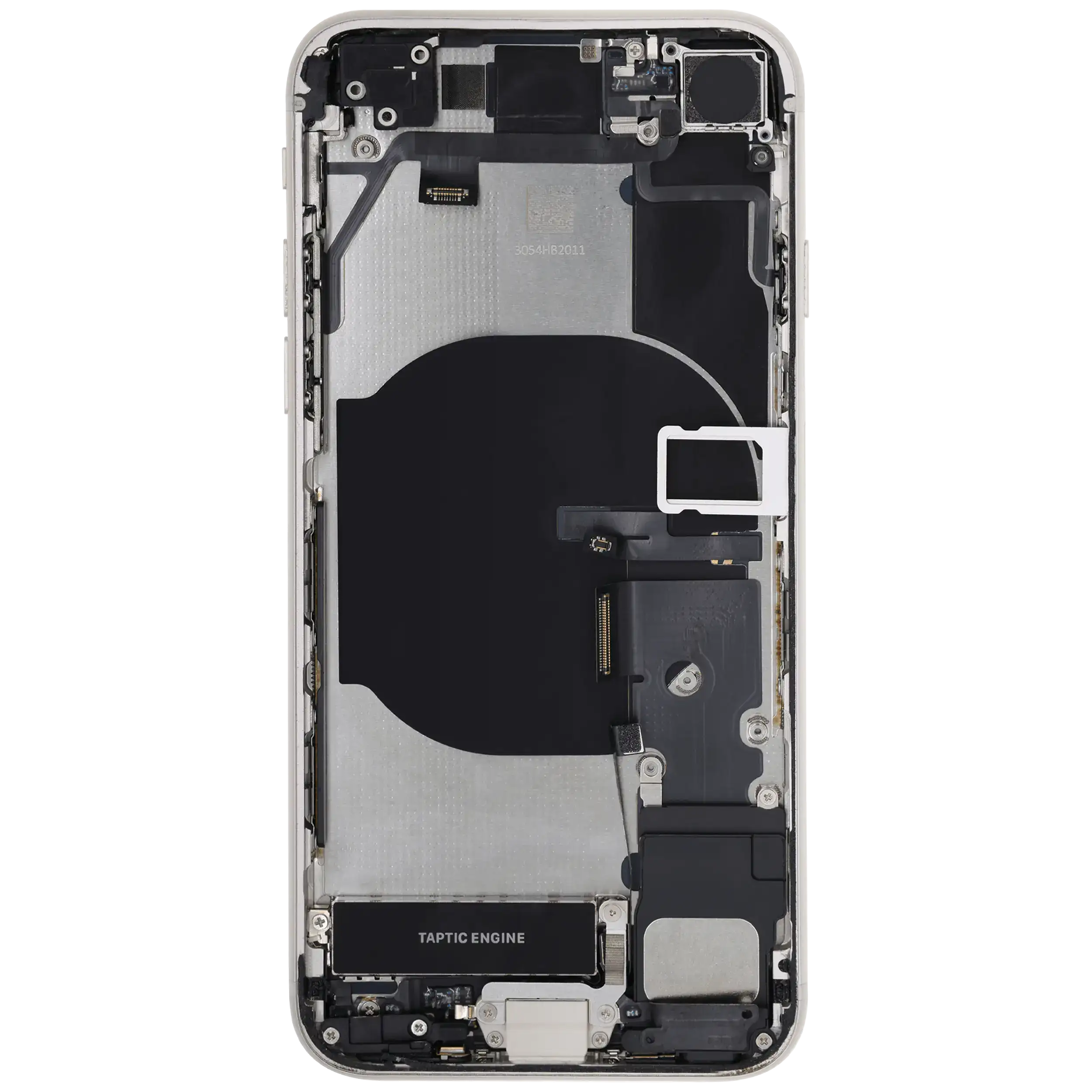 Rückgehäuse mit Ladebuchse Flex und Kleinteilen vormontiert für iPhone SE (2022) (ausgebautes Originalteil: Grade B) (Starlight) – Bild 4