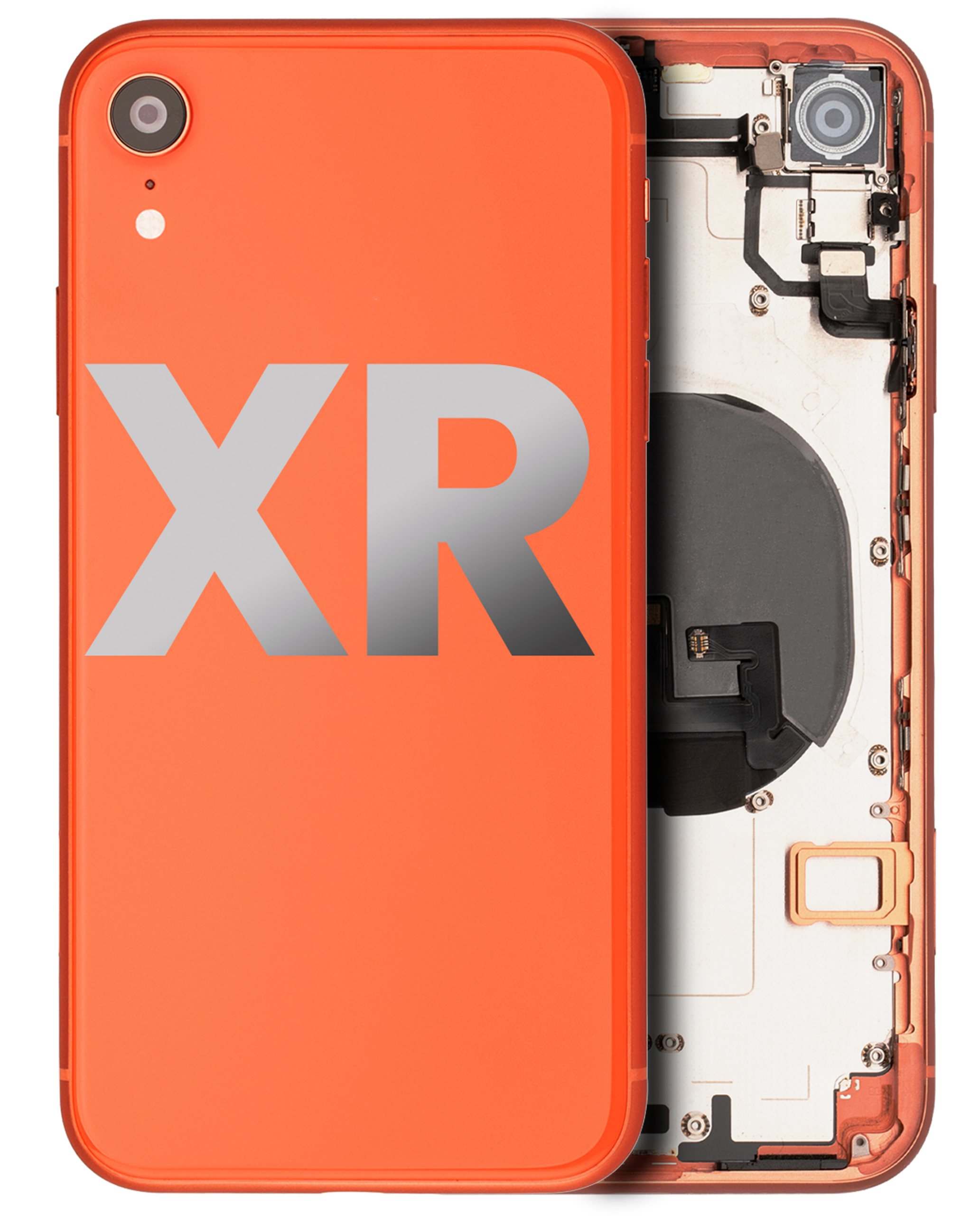 Rückgehäuse mit Ladebuchse Flex und Kleinteilen vormontiert für iPhone XR (ausgebautes Originalteil: Grade C) (Red (Rot)) – Bild 3