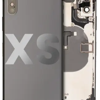 Rückgehäuse mit Ladebuchse Flex und Kleinteilen vormontiert für iPhone XS (ausgebautes Originalteil: Grade A) (Space Gray)