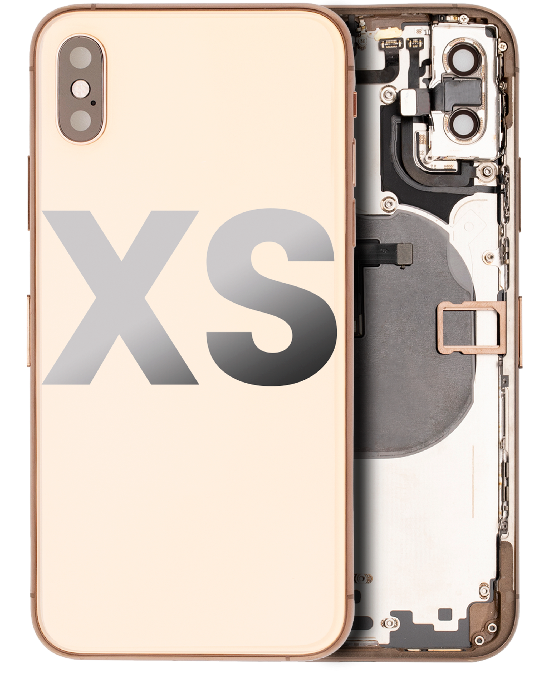 Rückgehäuse mit Ladebuchse Flex und Kleinteilen vormontiert für iPhone XS (ausgebautes Originalteil: Grade C) (Space Gray) – Bild 3