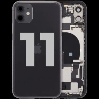 Rückgehäuse mit Ladebuchsen-Flex und Kleinteilen für iPhone 11 (ausgebautes Originalteil: Grade A) (Black (Schwarz))