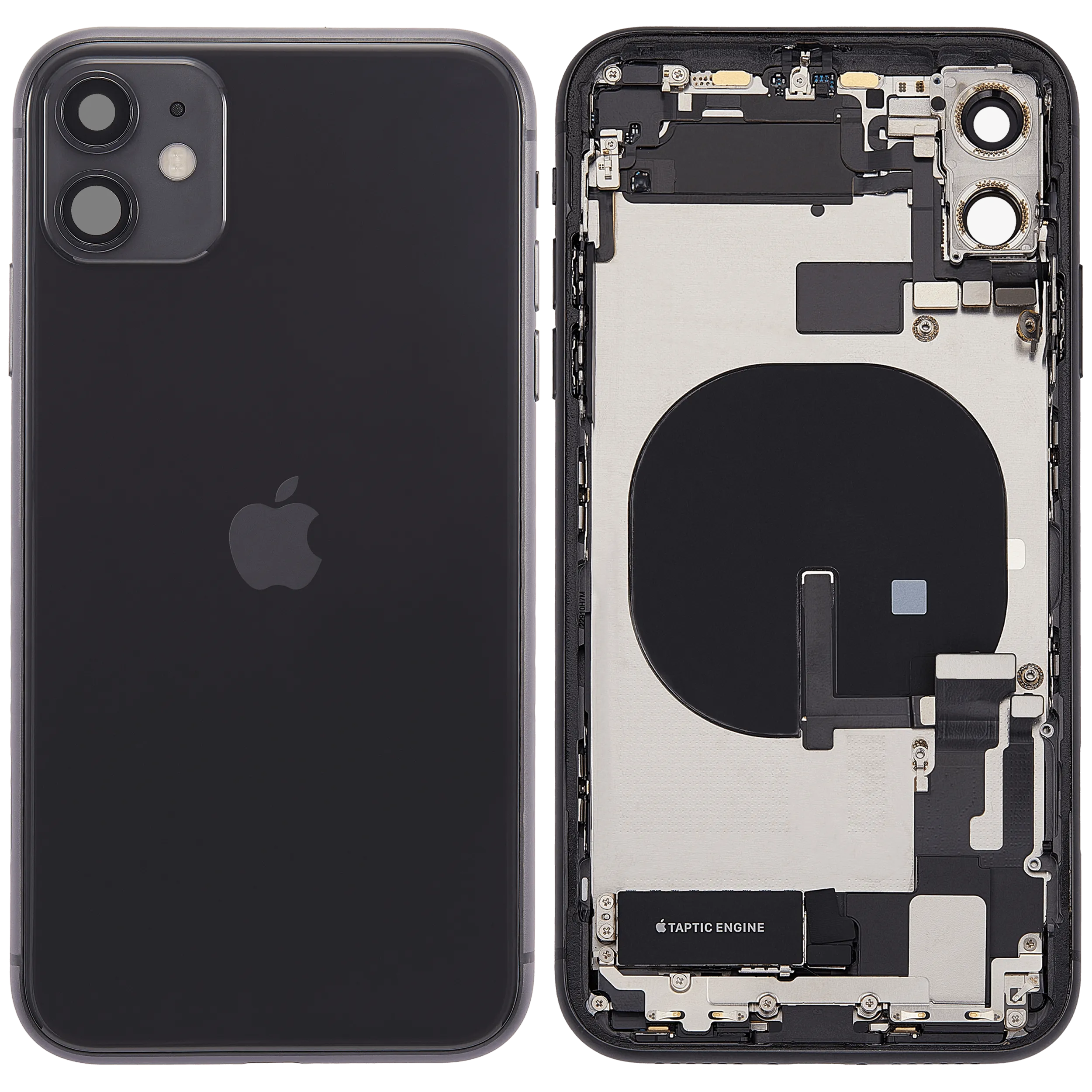 Rückgehäuse mit Ladebuchsen-Flex und Kleinteilen für iPhone 11 (ausgebautes Originalteil: Grade B) (Black (Schwarz)) – Bild 2