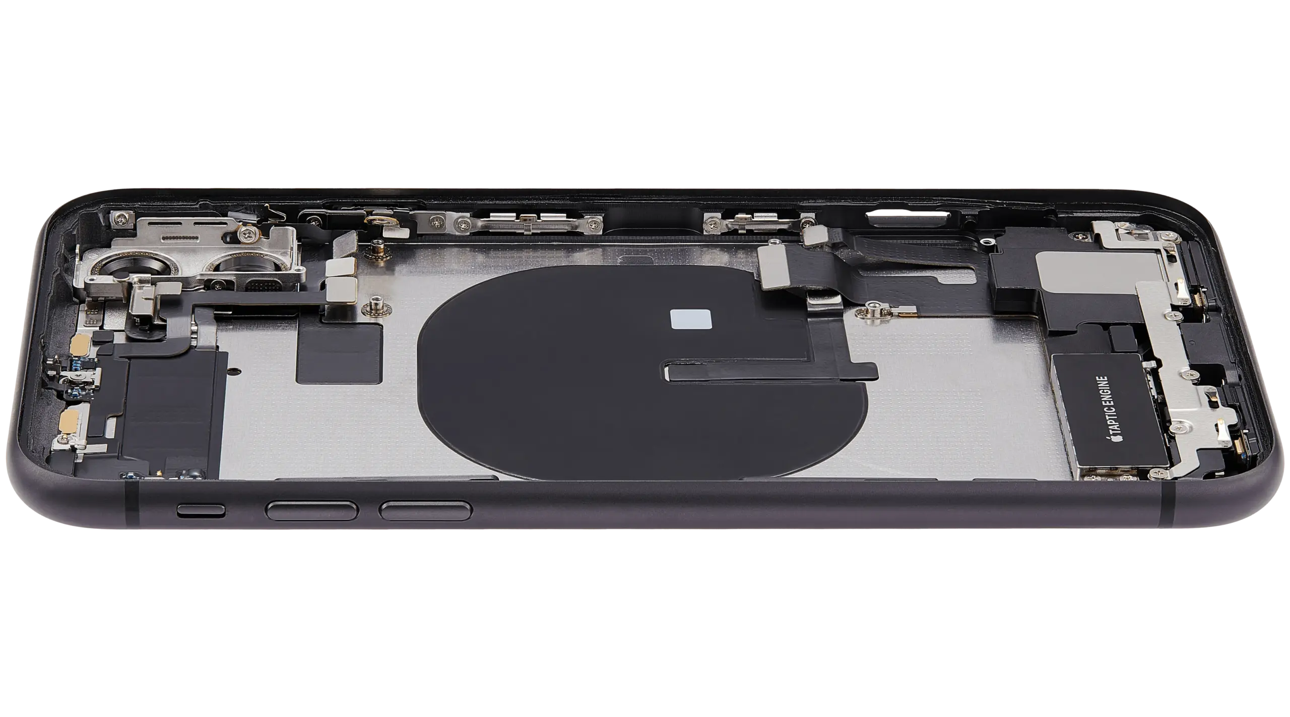 Rückgehäuse mit Ladebuchsen-Flex und Kleinteilen für iPhone 11 (ausgebautes Originalteil: Grade B) (Black (Schwarz)) – Bild 3