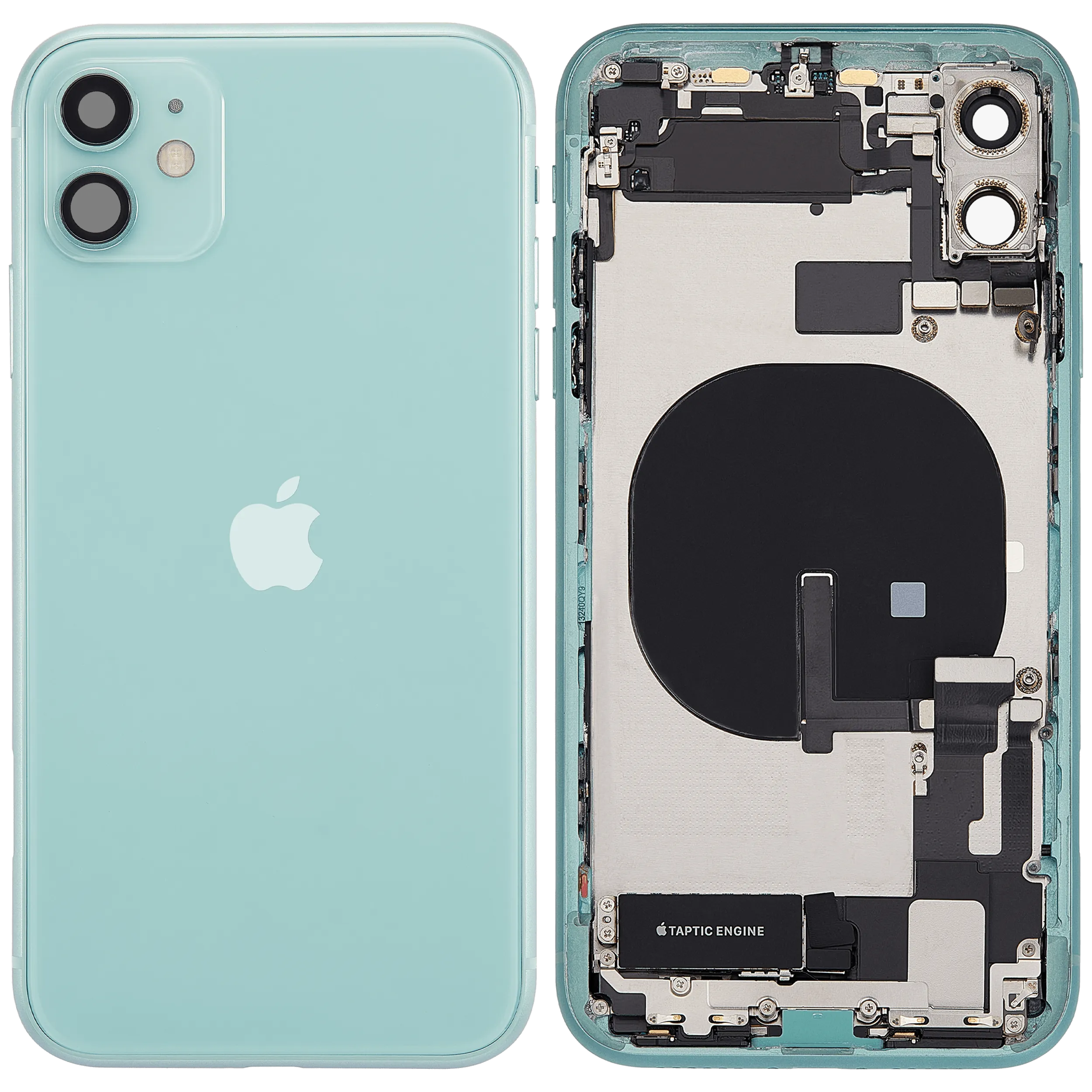 Rückgehäuse mit Ladebuchsen-Flex und Kleinteilen für iPhone 11 (ausgebautes Originalteil: Grade B) (Green (Grün)) – Bild 4